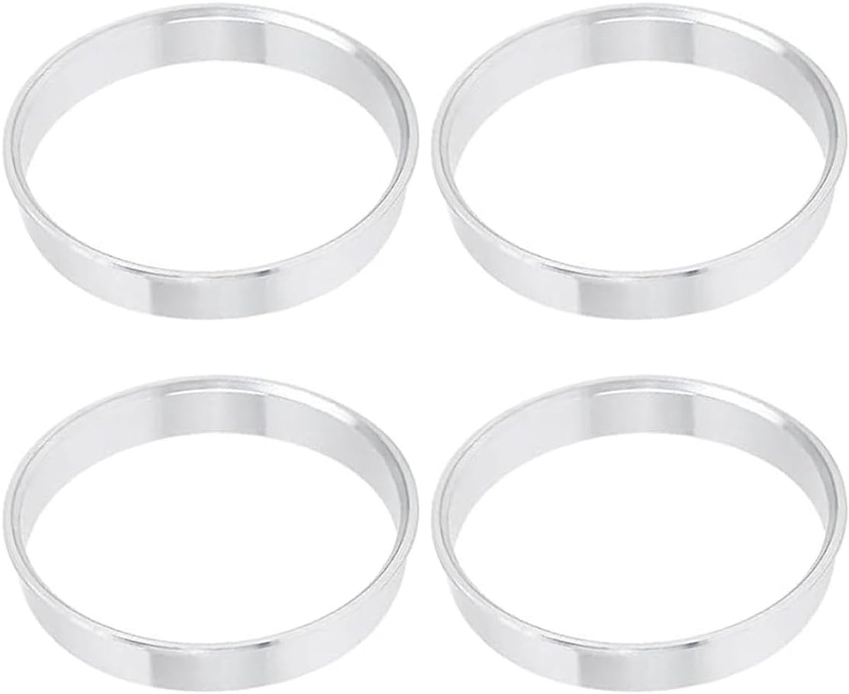 4PCS wielvelgen centrerende ringen, 66.1-57.1mm, aluminium legering schokabsorberende hub centrerende ringen voor auto 's, campers, vrachtwagens (zilveren toon)