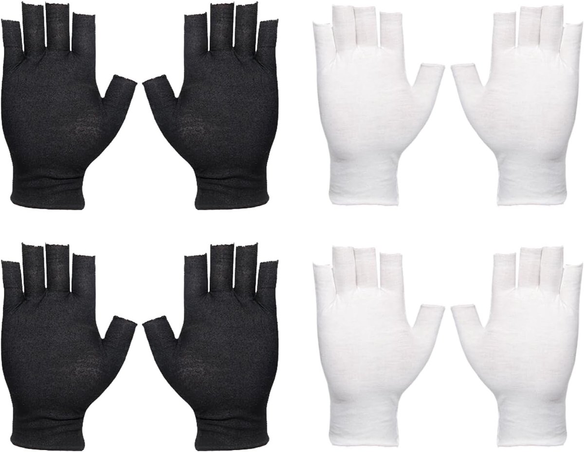 4 paar creatieve hydraterende katoenen handschoenen, comfortabel en ademend, dun en multifunctioneel, herbruikbaar, geschikt voor huidverzorging en slaap