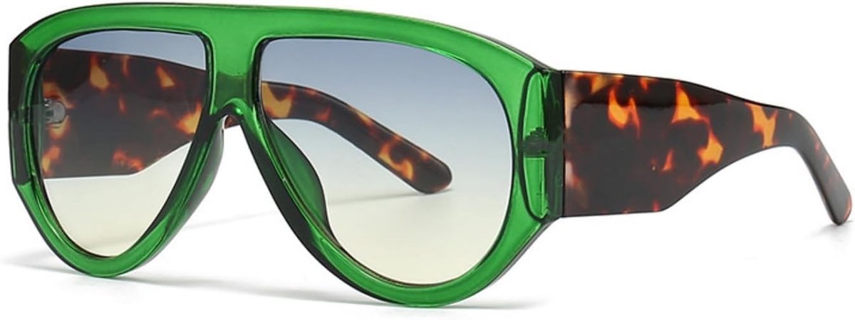 Oversized zonnebril, ovale pilotenbril, oversized zonnebril voor dames en heren, zwart