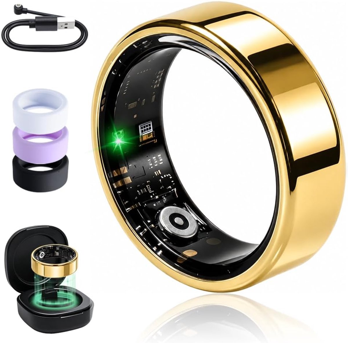 Ring, meerdere trainingsmodi, waterdicht, IP68, slaapmonitor, intelligente ring, compatibel met iOS en Android