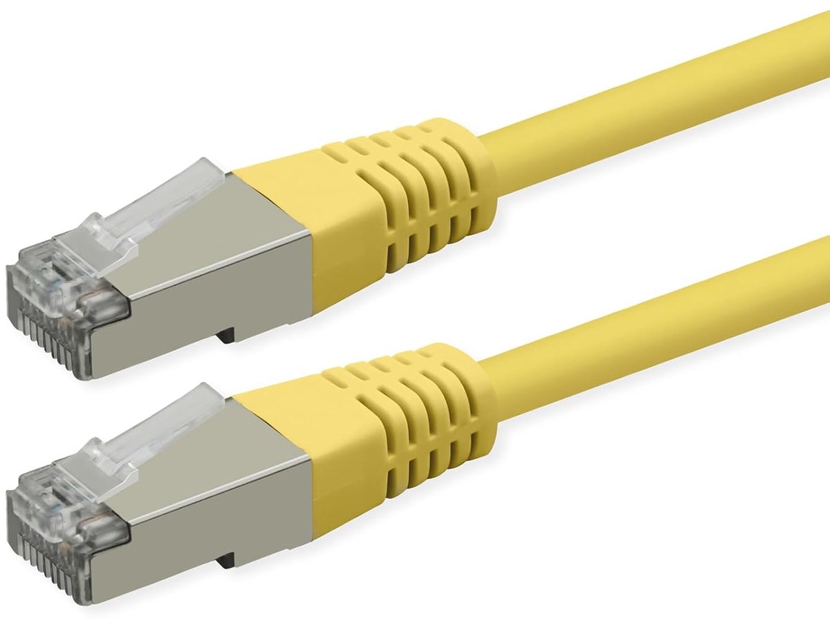 Patchkabel Cat.6 (Class E), PoE, S/FTP (PiMF), geel, 5 m
