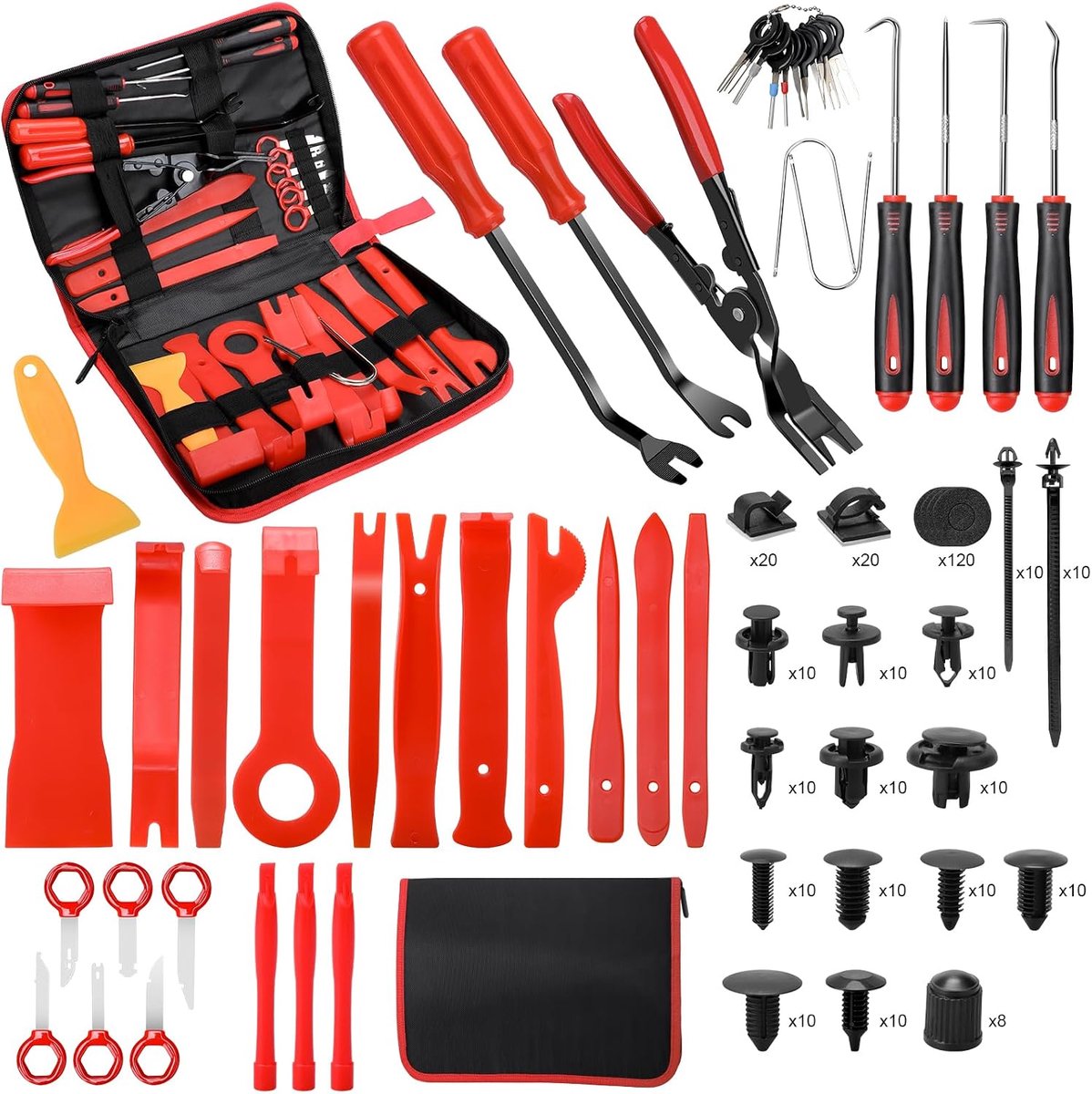 350 PCS Auto Trim Verwijdering Gereedschapsset Automotive Gereedschappen Auto Verwijderingsset voor Autopaneel Dashboard Radiotrekker Gereedschap Plastic Pry Gereedschap Clip Tang/Bevestiging