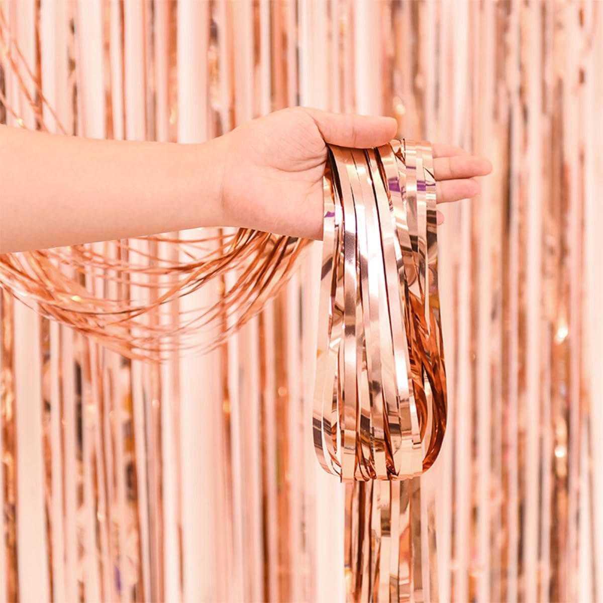 Glittergordijn Deurgordijn Rose Goud Deur Folie Gordijn Rose Gouden Rose Gold Huwelijk Versiering 100 * 200 Cm