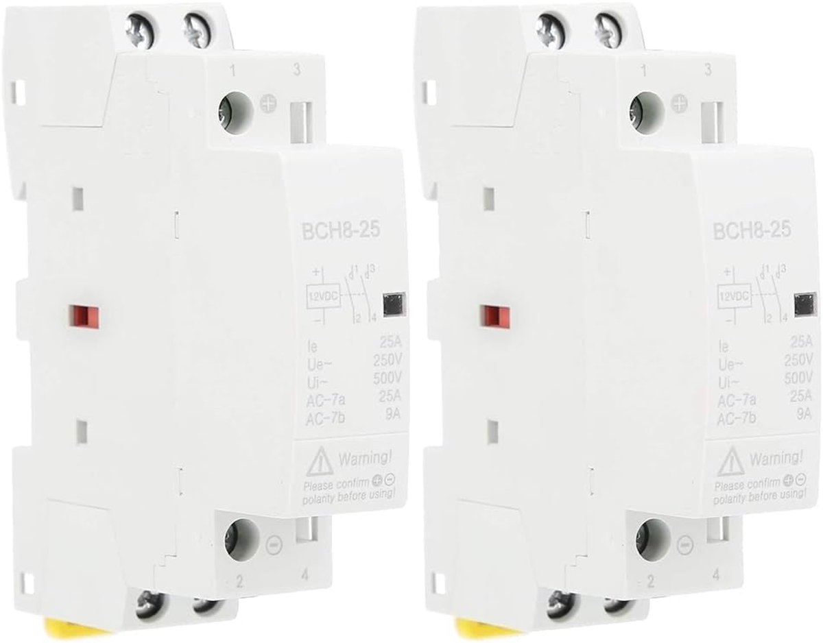 25A 12V/24V BCH8-25 2NO DC modulaire beveiligingsschakelaar, huisspanningsbeveiliging, DIN-railmontage voor intelligent besturingssysteem (2 stuks DC 12 V)
