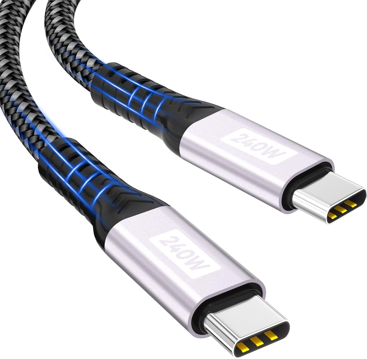 USB-C naar USB-C kabel,1m 240W Type-C snellaadkabel PD 5A nylon oplaadkabel USB-C oplaadkabel voor iPhone 17/16/15 Pro Max/Pro/Plus,Samsung Galaxy S24/S23/S22,MacBook Pro/Air,iPad,Huawei,Pixel