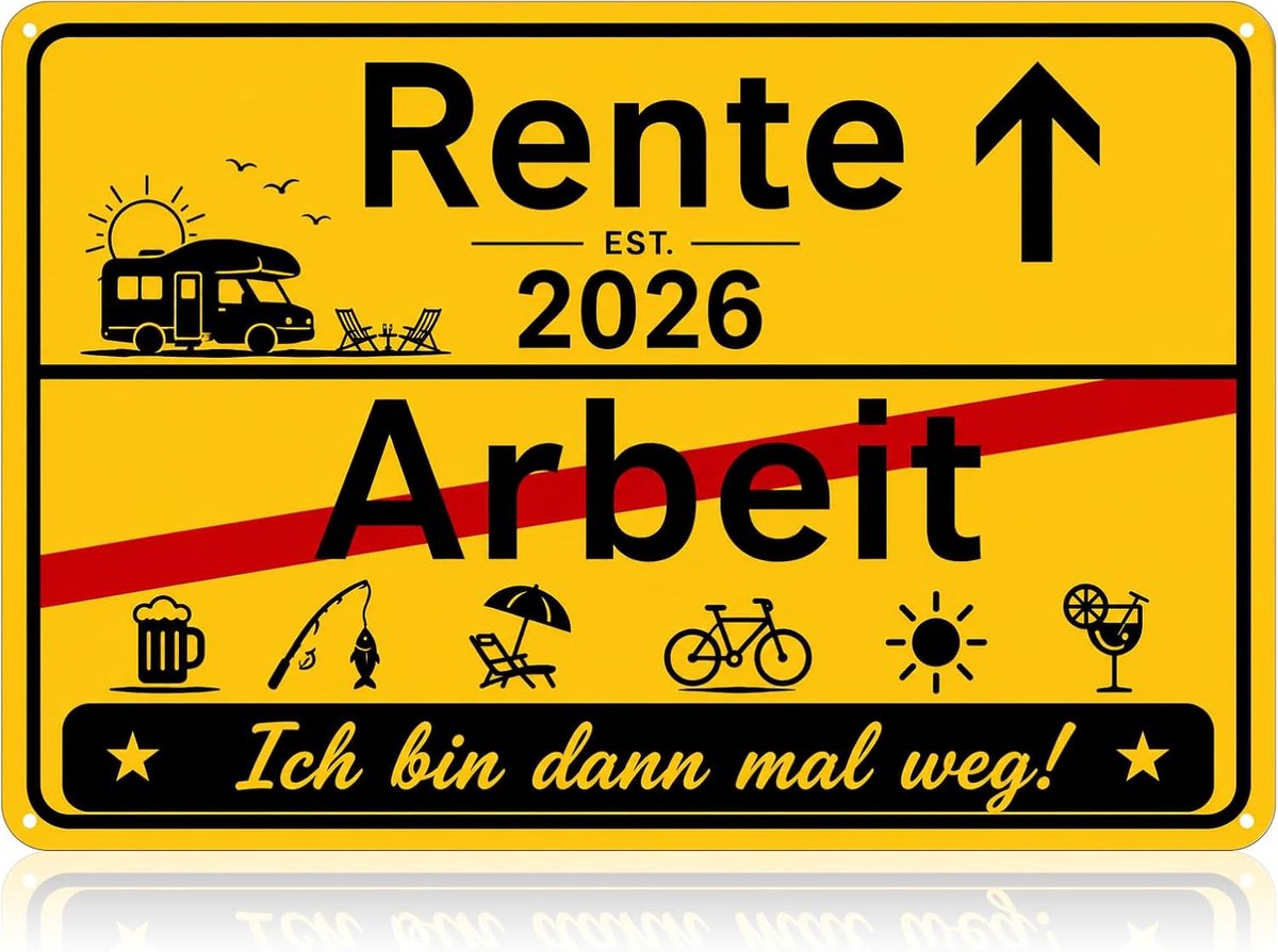 Cadeau mannen, gepensioneerden cadeau man, metalen bord 2026