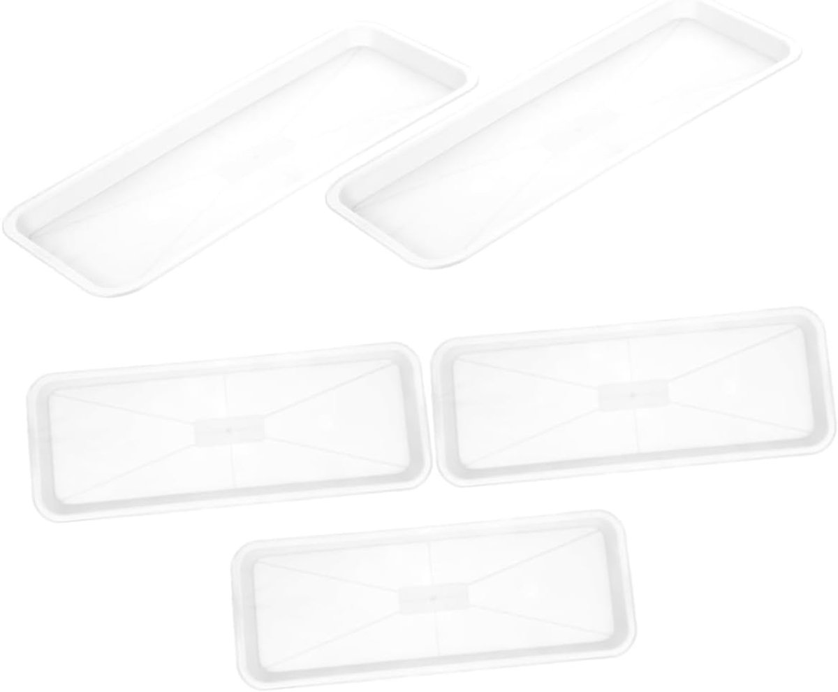 5stuks Rectangulaire Plantenbak Tray Waterdichte Onderzetter Voor Bloempotten Duurzaam Praktisch Voor Waterafvoer Geschikt Voor Tuin Vensterbank