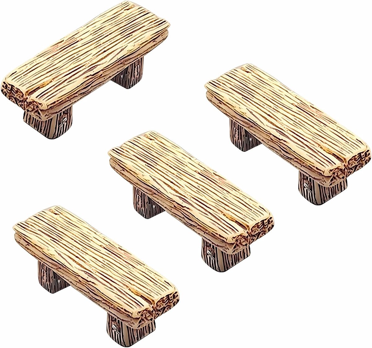 Tuinbank en feeëndecoratie 4 Stuks Miniatuur Hars Bankjes