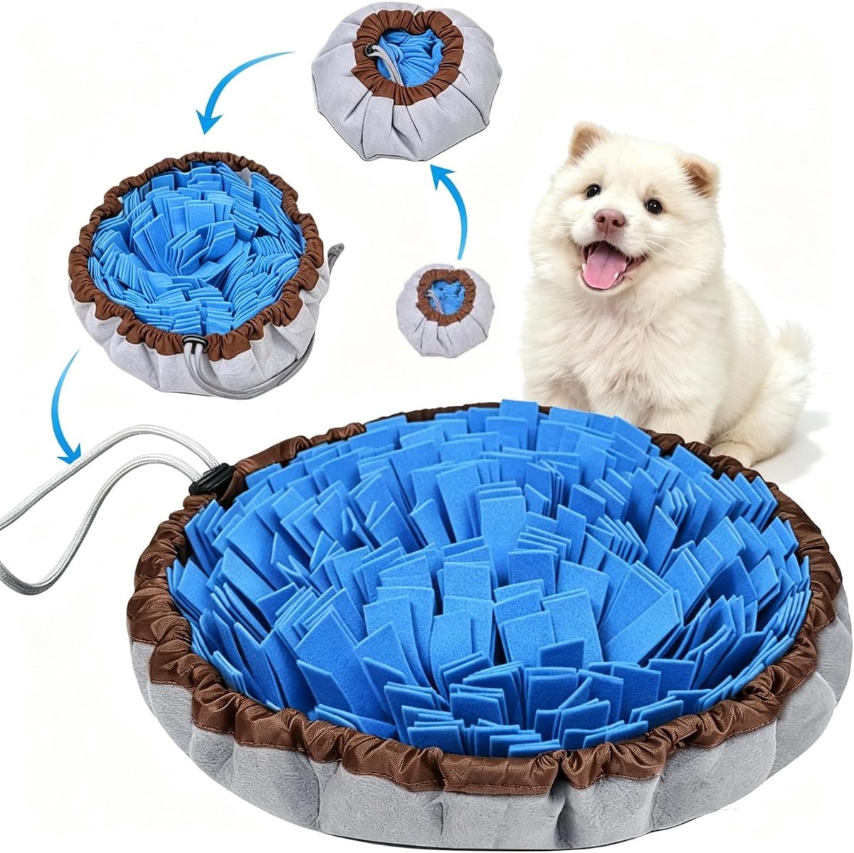 Snuffelmat voor honden, 48 cm, blauw