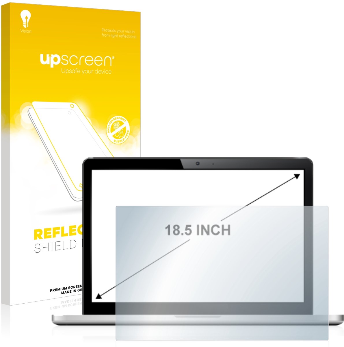 upscreen - Screenprotector voor Laptops met 18.5 inch-scherm [410 mm x 231 mm, 16:9] - Folie Beschermfolie anti glare matte