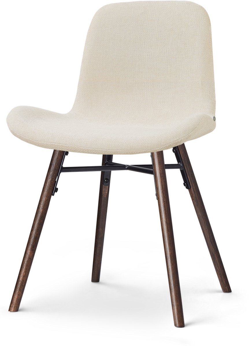 Nolon Nena-Fé Eetkamerstoel cottonbeige - walnoot houten onderstel Beige - Walnoot onderstel
