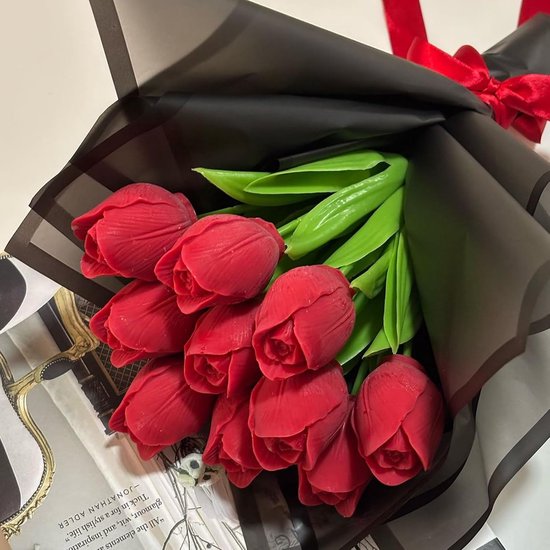 siliconen vormen, tulpen, 4 stuks, tulpen, bougie moule, gemakkelijk uit de vorm te verwijderen, kaarsvorm, voor sojawas, bijenwas, aromatherapie, handgemaakte zeep — afbeelding 3