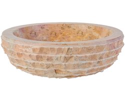 Marmeren Alur Waskom – Gepolijste Binnenzijde – 35x15 cm – Sunset Onyx