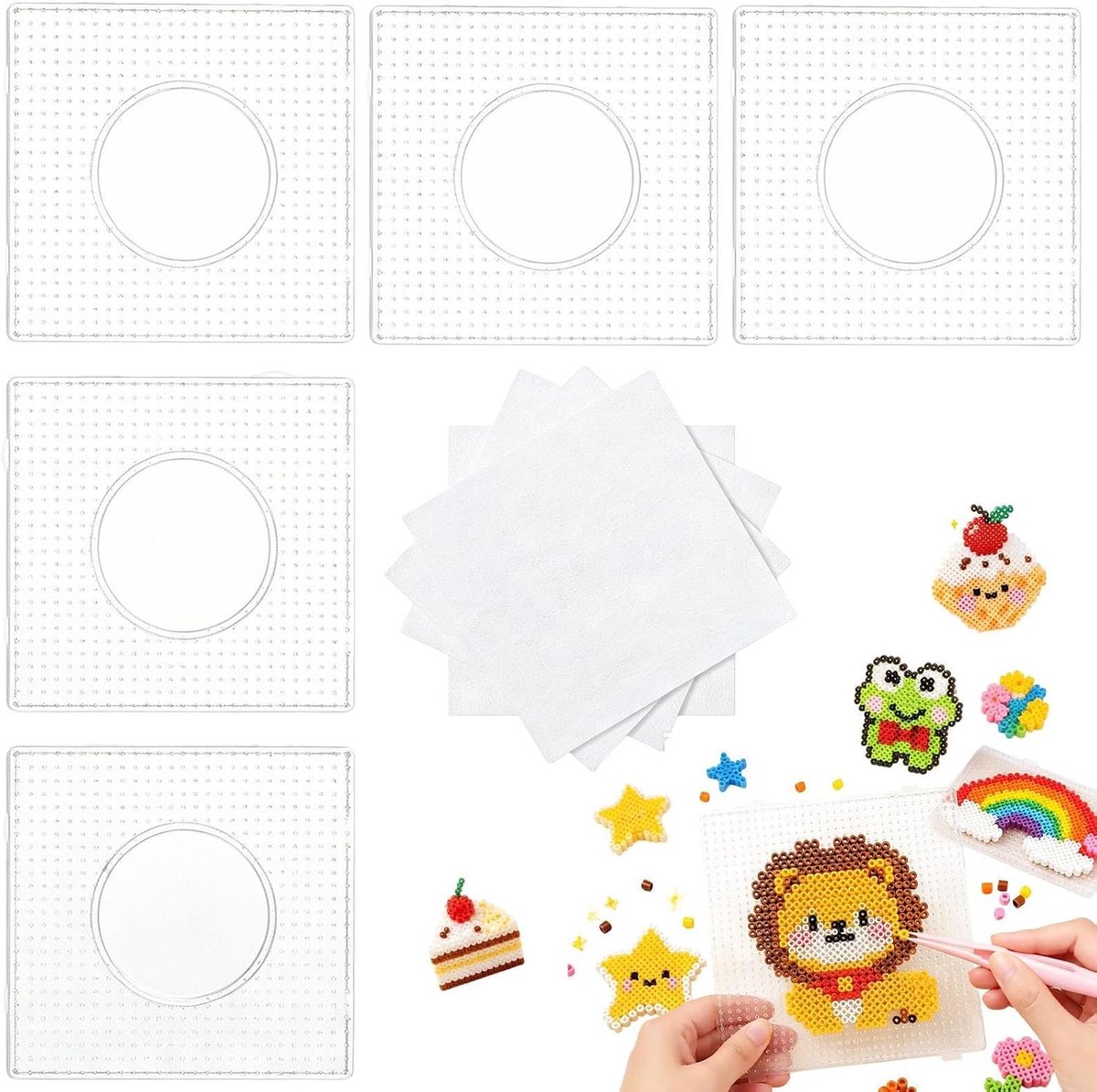 Kralen Pegboards - Clear Hittebestendig 5mm - Kraal Template Pegboards Kit - voor Kinderen Meisjes Volwassenen Tiener Dochter Art Craft Activiteit