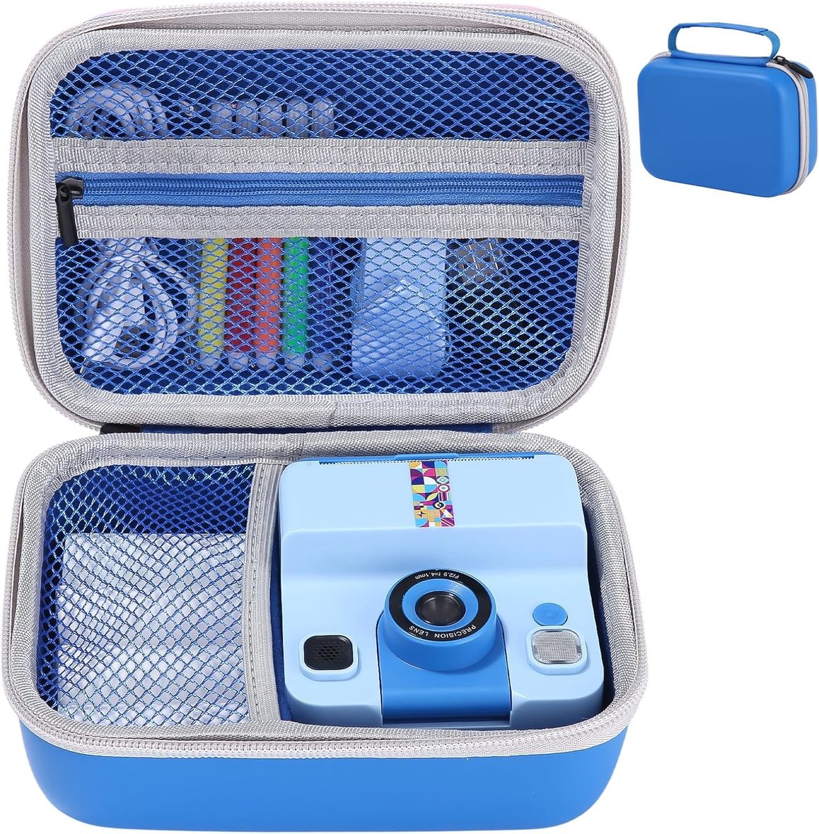 Tas voor kindercamera, digitale camera-tas voor Gofunly, voor YORKOO, voor Operhoo en andere mini-camera's, instant camera case voor het opbergen van kabels, printpapier en accessoires, jongens en