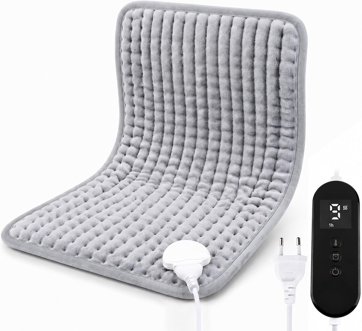 Verwarmingskussen, 30 x 45 cm, warmtekussen met 9 temperatuurstanden (30-65 °C) en automatische uitschakeling, flanellen oppervlak, verwarmingskussen voor rug, nek, schouder en buik, machinewasbaar