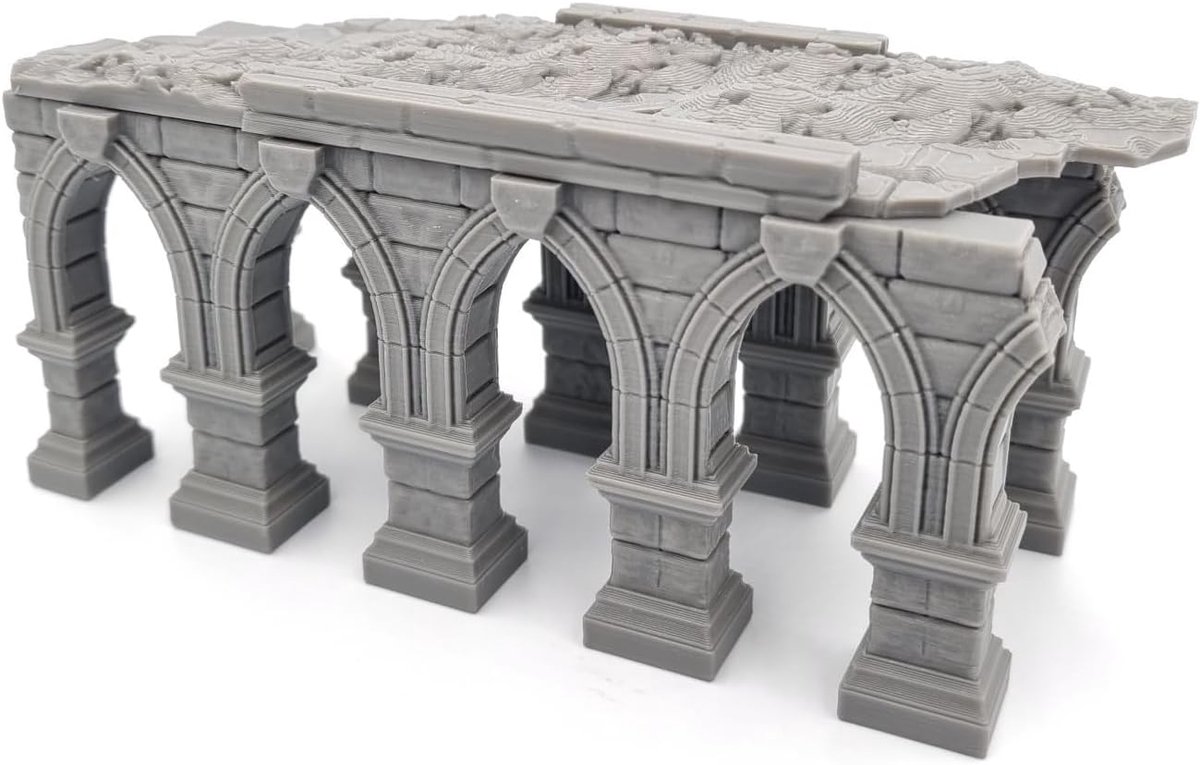 P Quality Printing 3D QP3D - Middeleeuwse loopbrug met pilaren - Fantasy Platform Tafelblad Scenery & RPG 28-32mm Miniaturen Wargame Rekwisieten DnD D & D