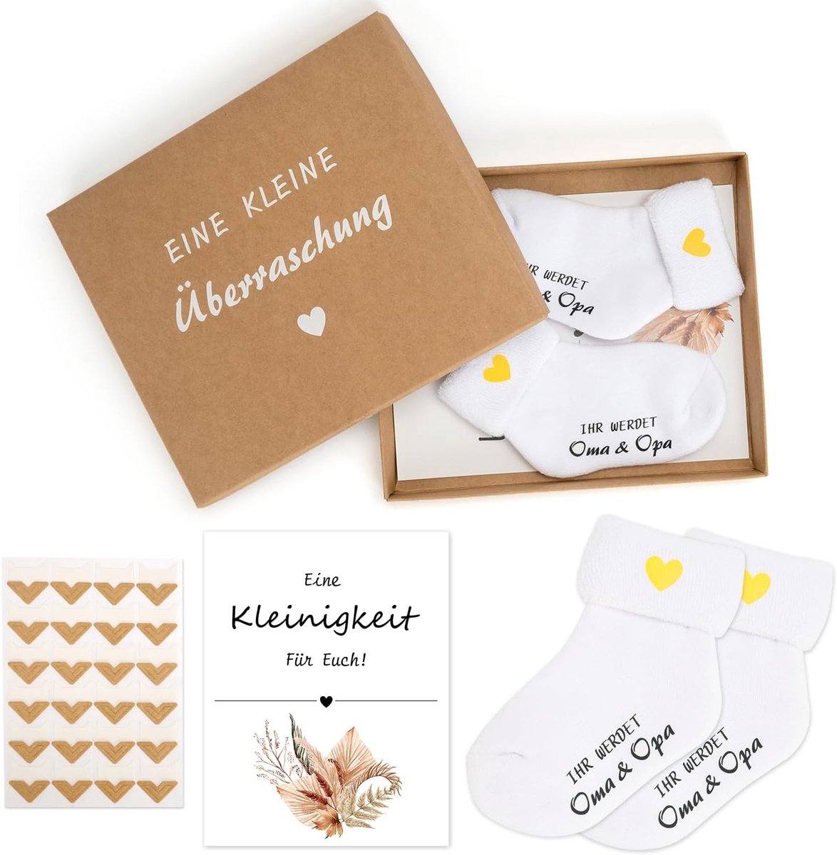 Sokken en uitspraak kaart perfect voor toekomstige grootouders (Jij wordt oma en opa), wit, 10