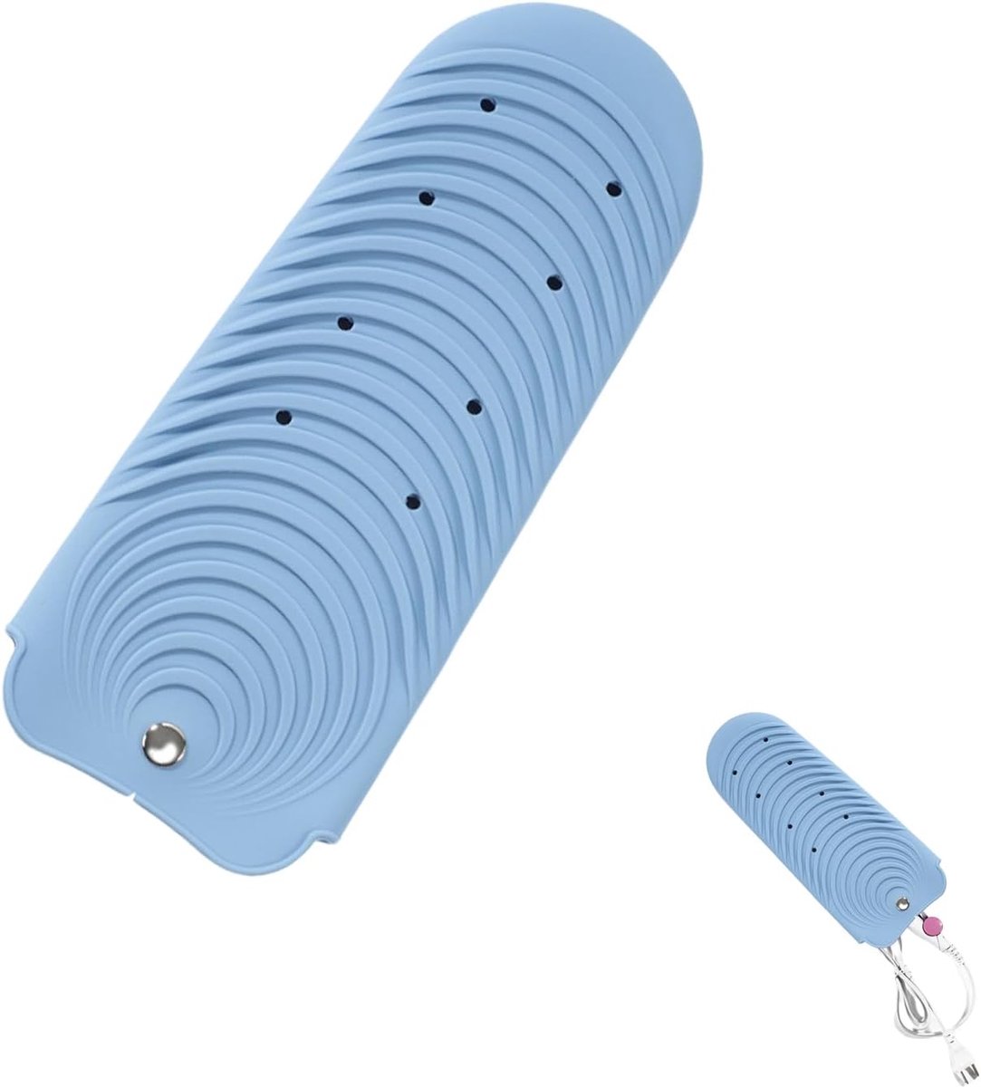 Siliconen mat voor haargereedschap, krultang mat zakje, draagbare platte ijzeren pad cover, stijltang houder tas voor toonbank reistas (blauw)