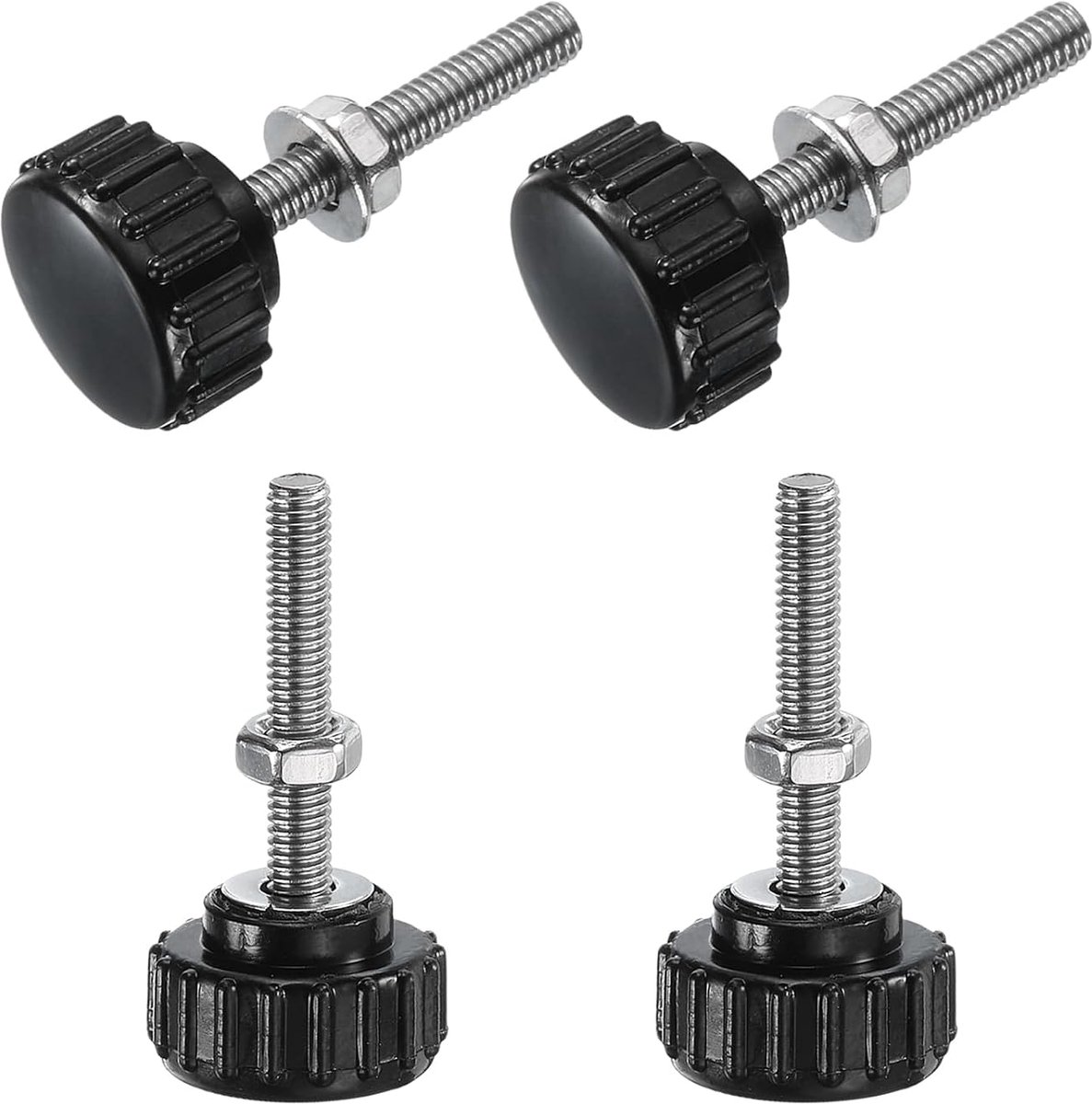 4 stuks kruiksleutel met draad M4 x 25mm ronde kopschroef met moeren sluitringen, vleugelsleutels roestvrij staal 304 klemhendel 18mm klemknoppen voor machine
