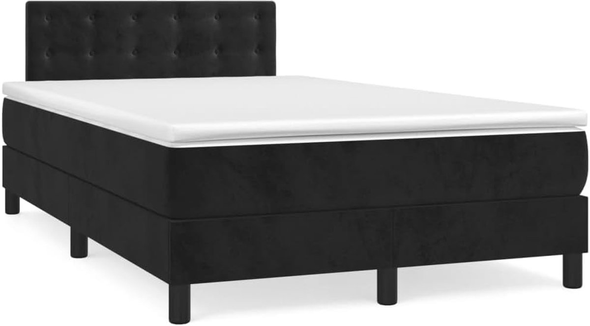 Verenbed met zwarte matras, 120 x 190 cm, van fluweel, onderstel, bedframe, eenpersoonsbed, tweepersoonsbed, bedframe, modern, bed met lattenbodem, J3269863