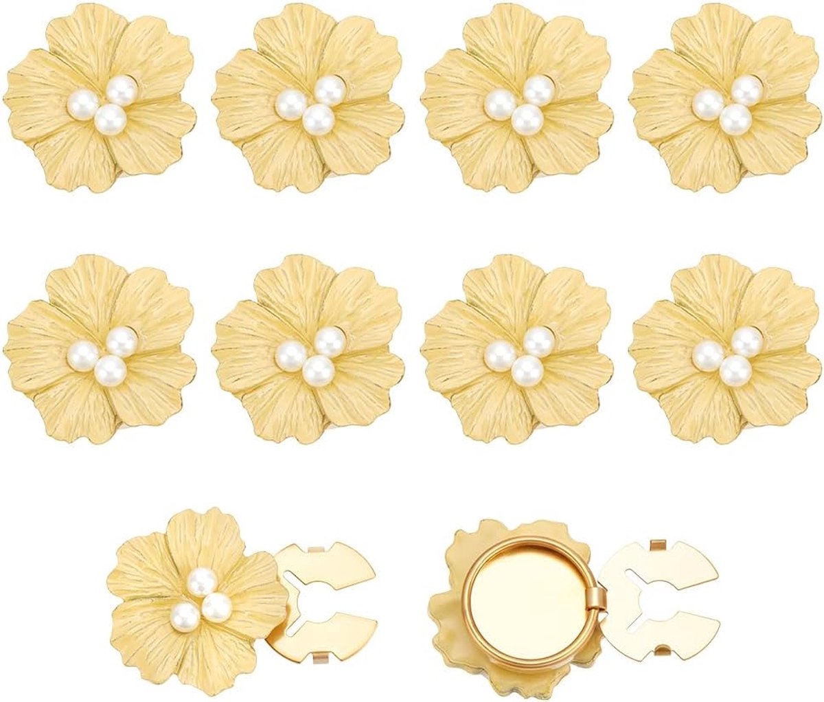 10 stuks bloemen kralen knoopafdekking gele bloemen knopen