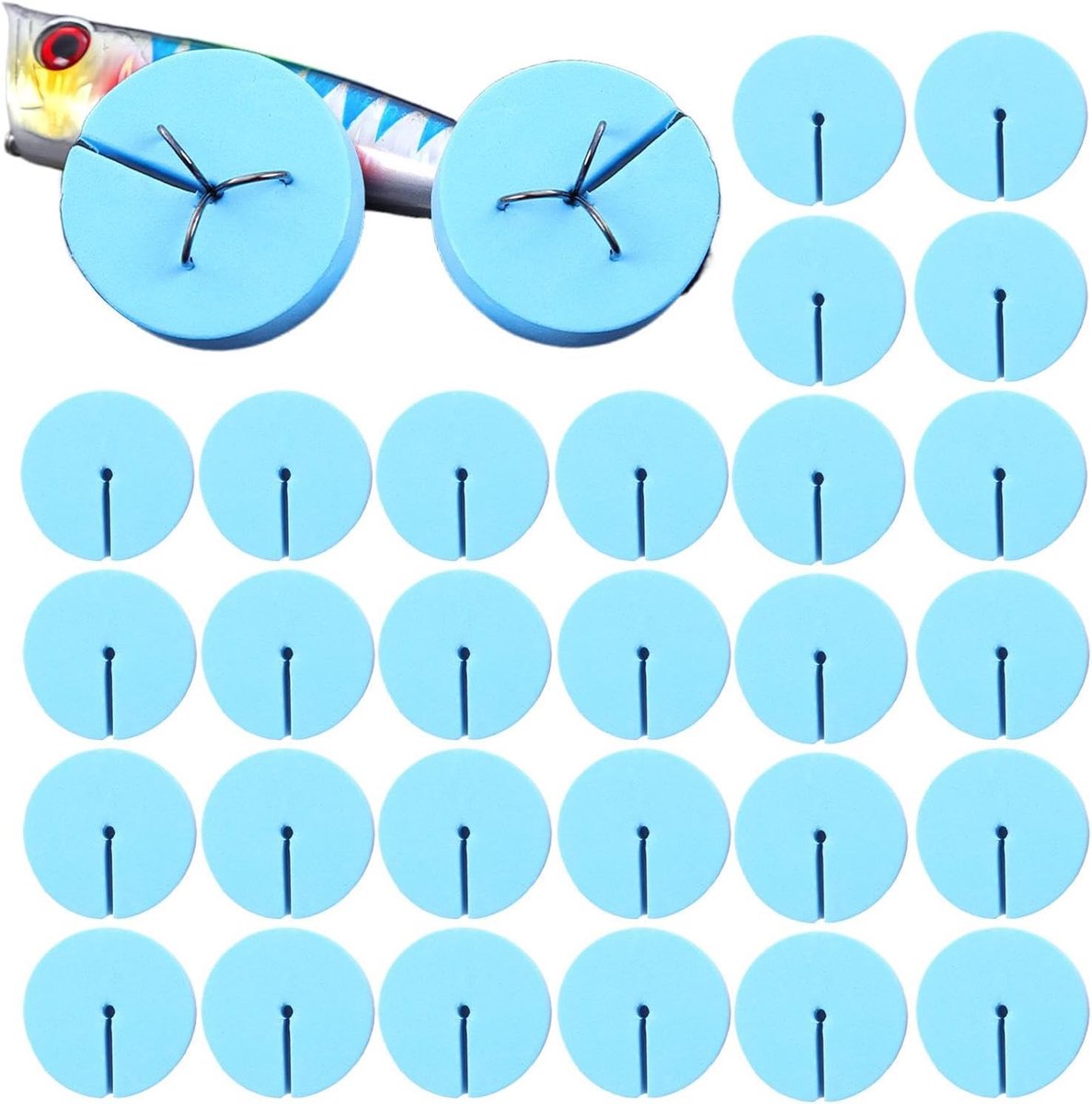 Haken-afdekkingen voor , set van 30 haakbeschermers, jig-kapjes, boorbescherming, veilige haakopslag, -match-visuitrusting, visaccessoires, duurzame outdoor vishaak