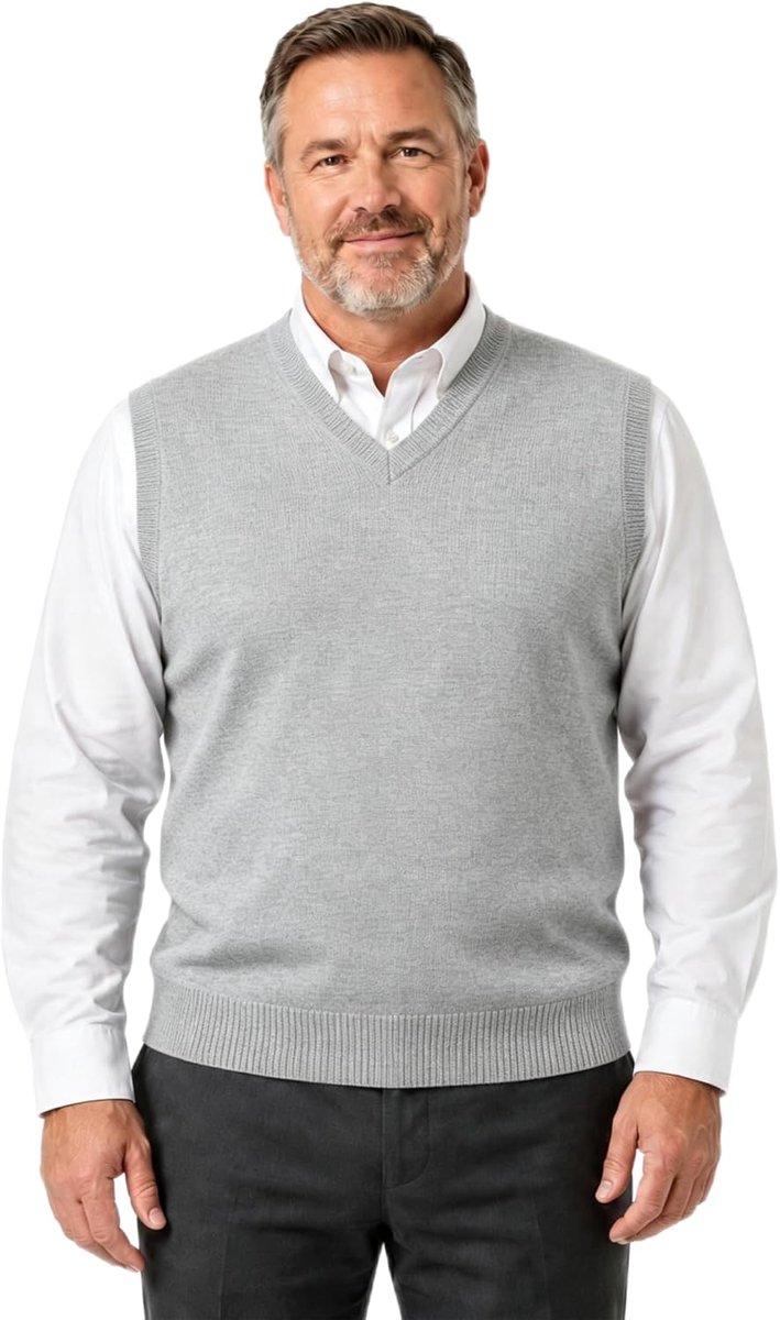 Heren Oversized Sweater Gilet: Grote Lange V Hals Katoenen Trui