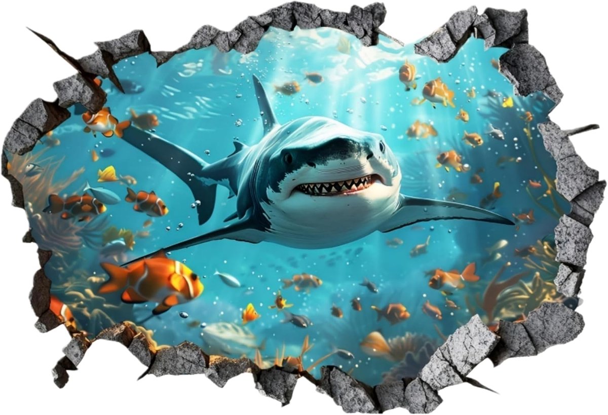 Ocean Scene autostickers, waterdichte vinyl autostickers, 5,5 inch glanzende bumperstickers, duurzame vervagingsbestendige stickers voor auto's, motorfietsen, laptops en koffers, 2 stuks