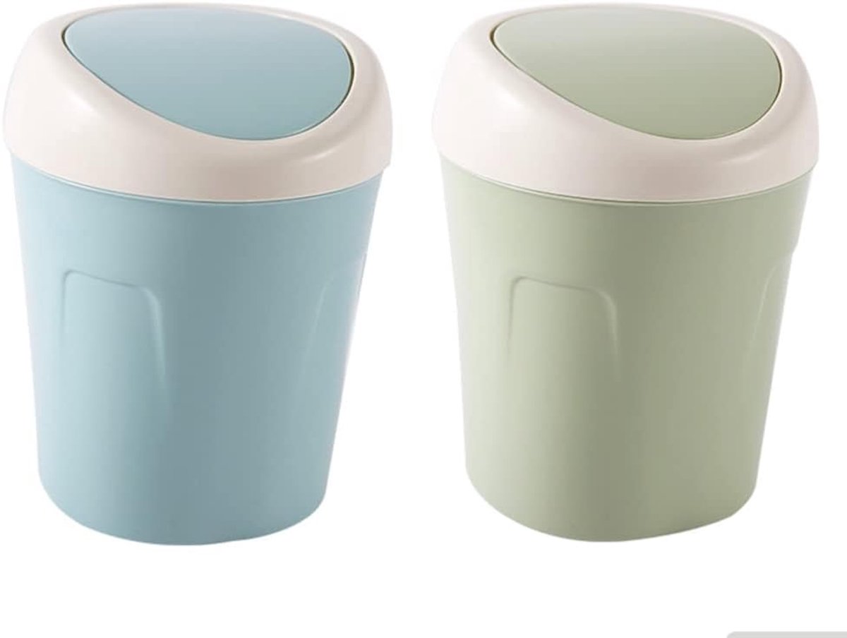 Prullenbak Mini Plastic Ronde kleine vuilnisbak met deksel, afvalbasket, vuilnisbak bak for badkamer slaapkamer keuken thuiskantoor Vuilnisbak (Color : F)