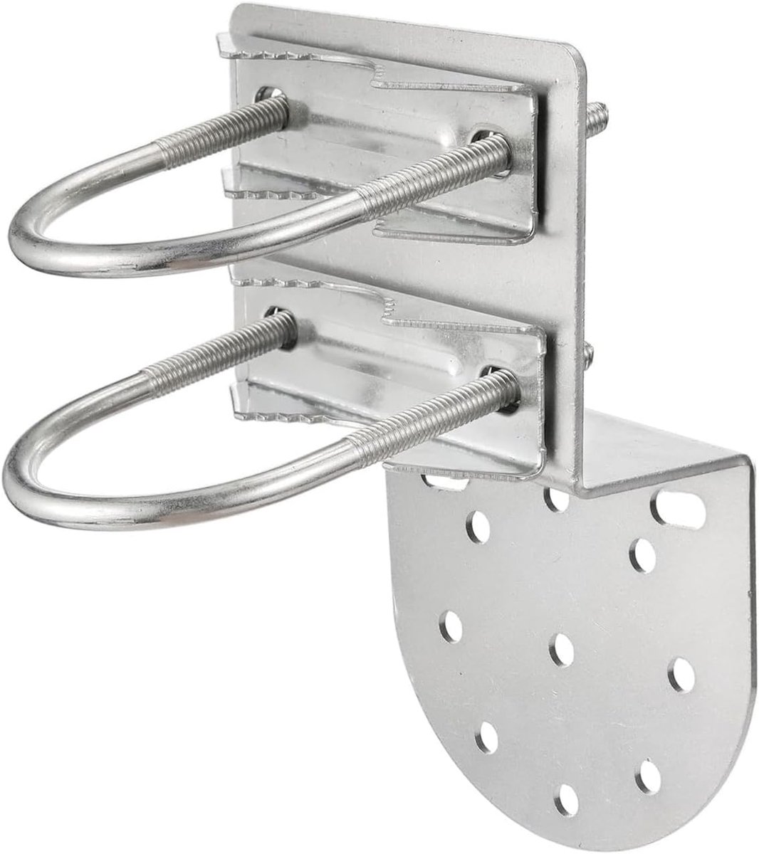 Antennemast-klemhouder met U-bouten, universele antennehouder van metaal, U-vormige dubbele klem, voor GPS-antennes, vlaggenmasten en basisstations