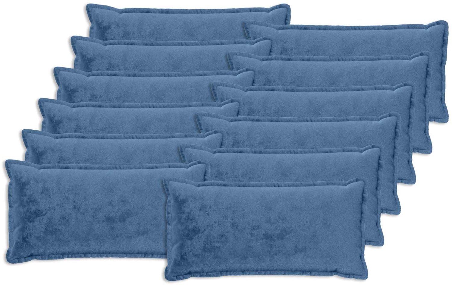 vidaXL Dekenkussen - 12 - st - HOUTEN - Lichtblauw - 40 - x - 80 - cm - Flanel