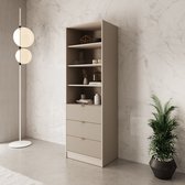 Meubella - Tavares - Boekenkast - Beige - 60x40x180 cm