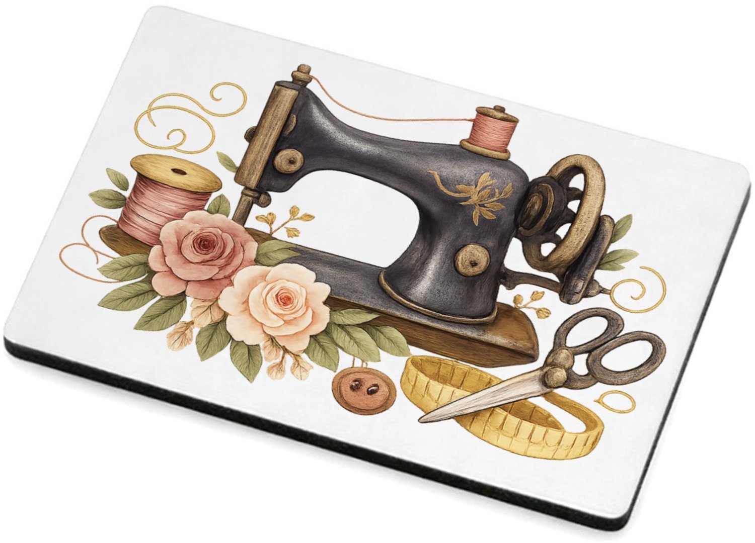 Mr Cadeautjes MDF magnetische fotolijst 7,5 x 5 - design Vintage workshop-compositie met een ander ambachtelijk hoofd | cadeau Wit