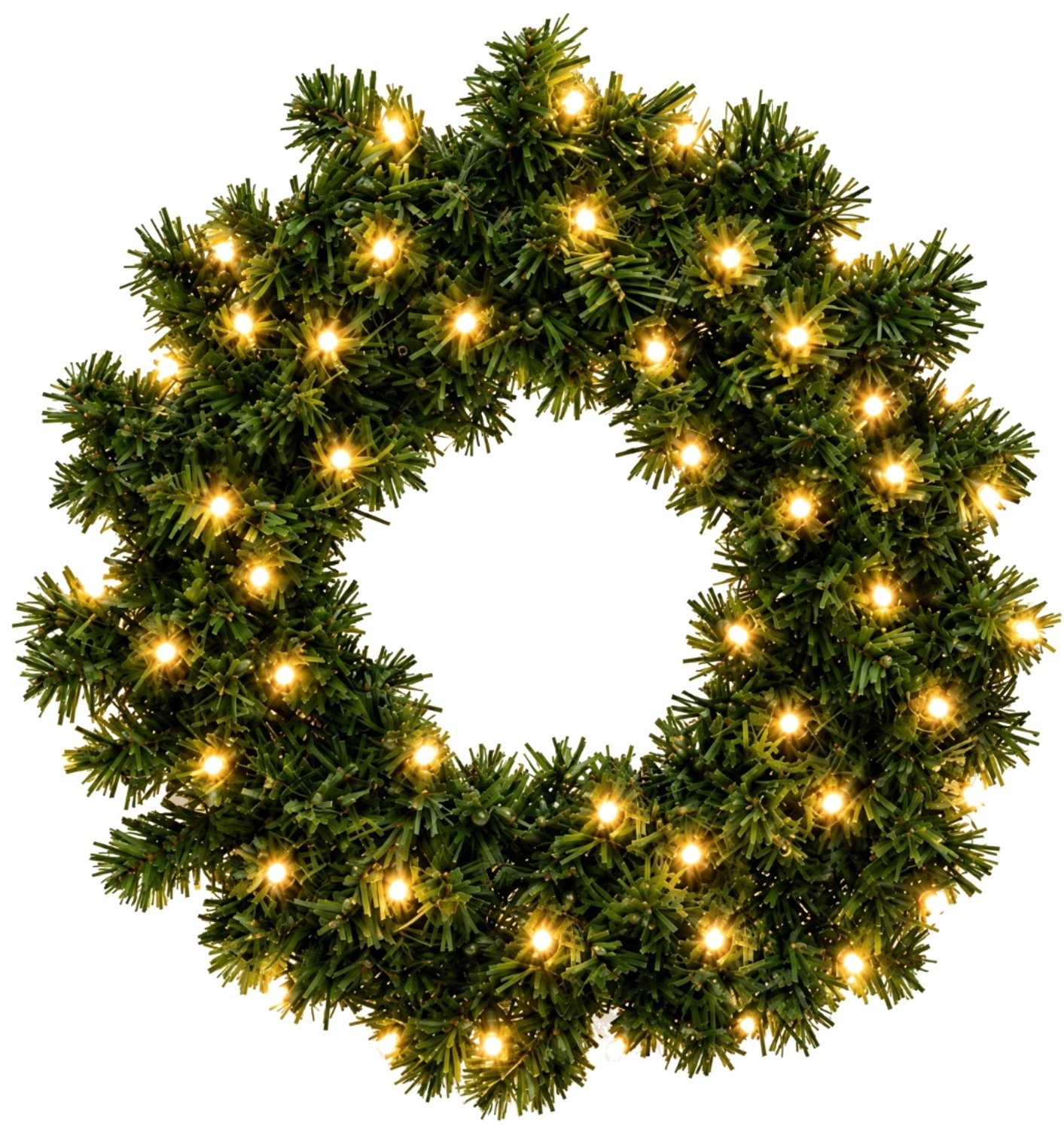 Blynx Kerstkrans met Verlichting Buiten - Ø 50 cm - 50 Modern Warm Witte LED Lampjes - IP67 waterdicht - Koppelbaar - Incl. Startkabel