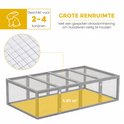 Grote dierenren van 1,81 m² met gespoten gaashekwerk, geschikt voor 2-4 konijnen.