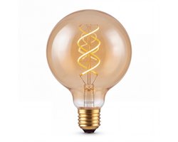 Lucide G95 - Filament lamp - Ø 9,5 cm - LED Dimbaar - E27 - 1x4,9W 2200K - Amber