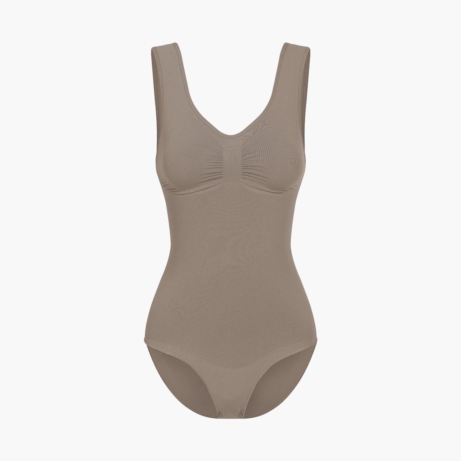 cfab Tanktop bodysuit met corrigerende shapewear en slipje - Taupe - XS - Corrigerende Body - Naadlos - corrigerend ondergoed dames