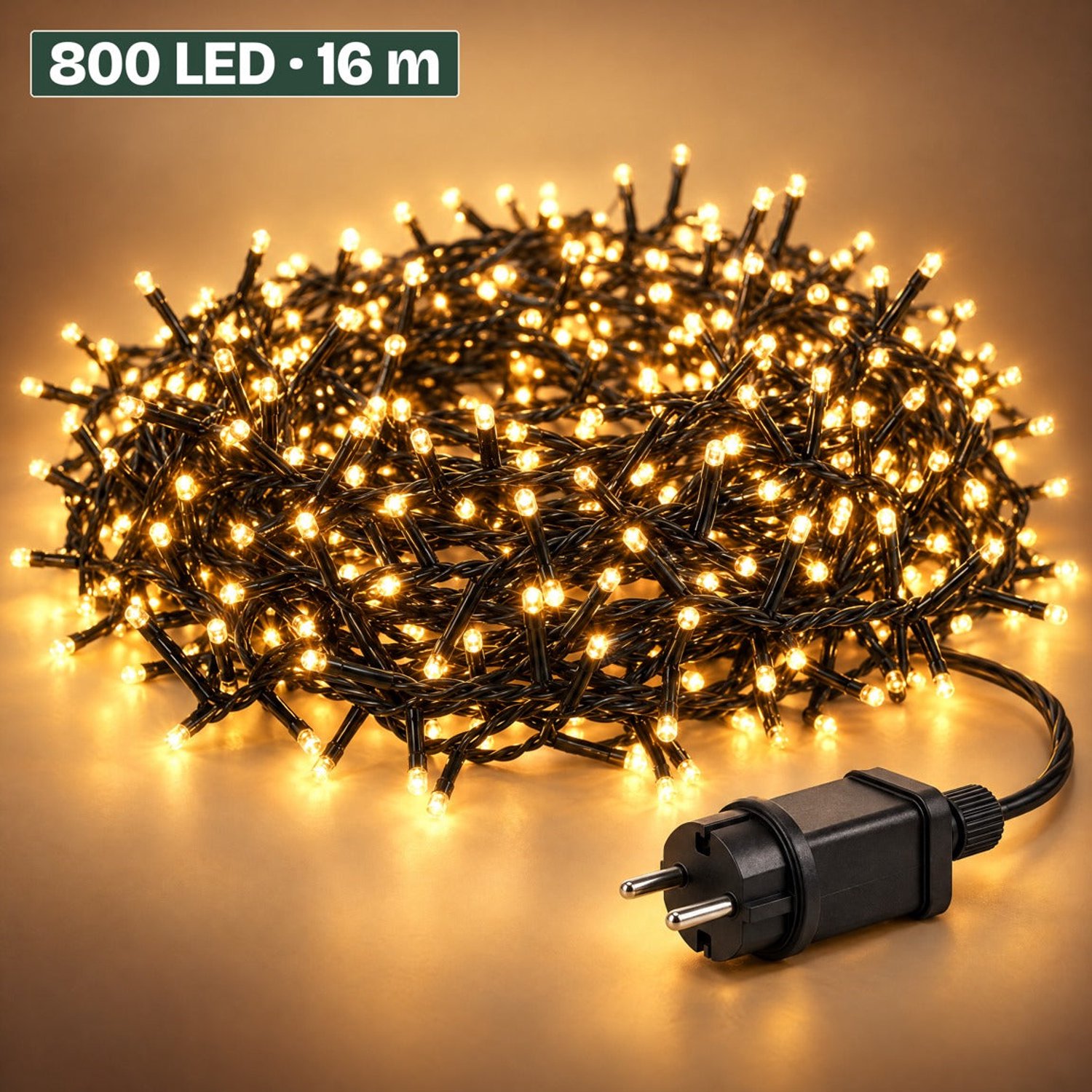 Levano Kerstverlichting voor Binnen en Buiten - Kerstboomverlichting 800 LED 16 m - Lichtsnoer - Kerstlampjes Warm Wit - Clusterverlichting - Lichtslinger - Kerstlichtjes - Sfeerverlichting - LED Verlichting - Boomverlichting - Clusterlampjes