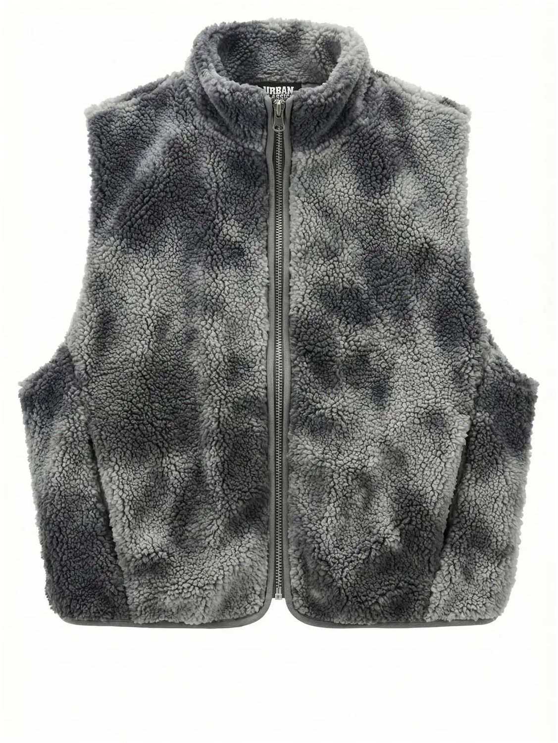 Urban Classics Ladies Printed Sherpa Vest Bodywarmer Polyester Grijs