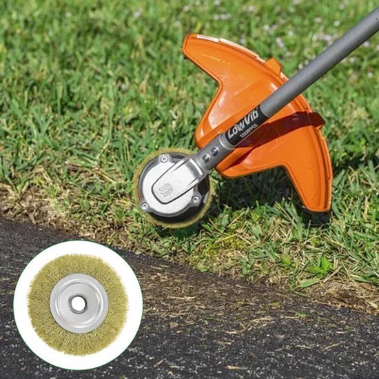 Dailygoods-voegenborstelset - 4 stuks - draadborstel - voor Gloria Multibrush/Weedbrush - Ø11,5 cm - voor bodemreiniging - robuuste constructie - slijtvast — afbeelding 2