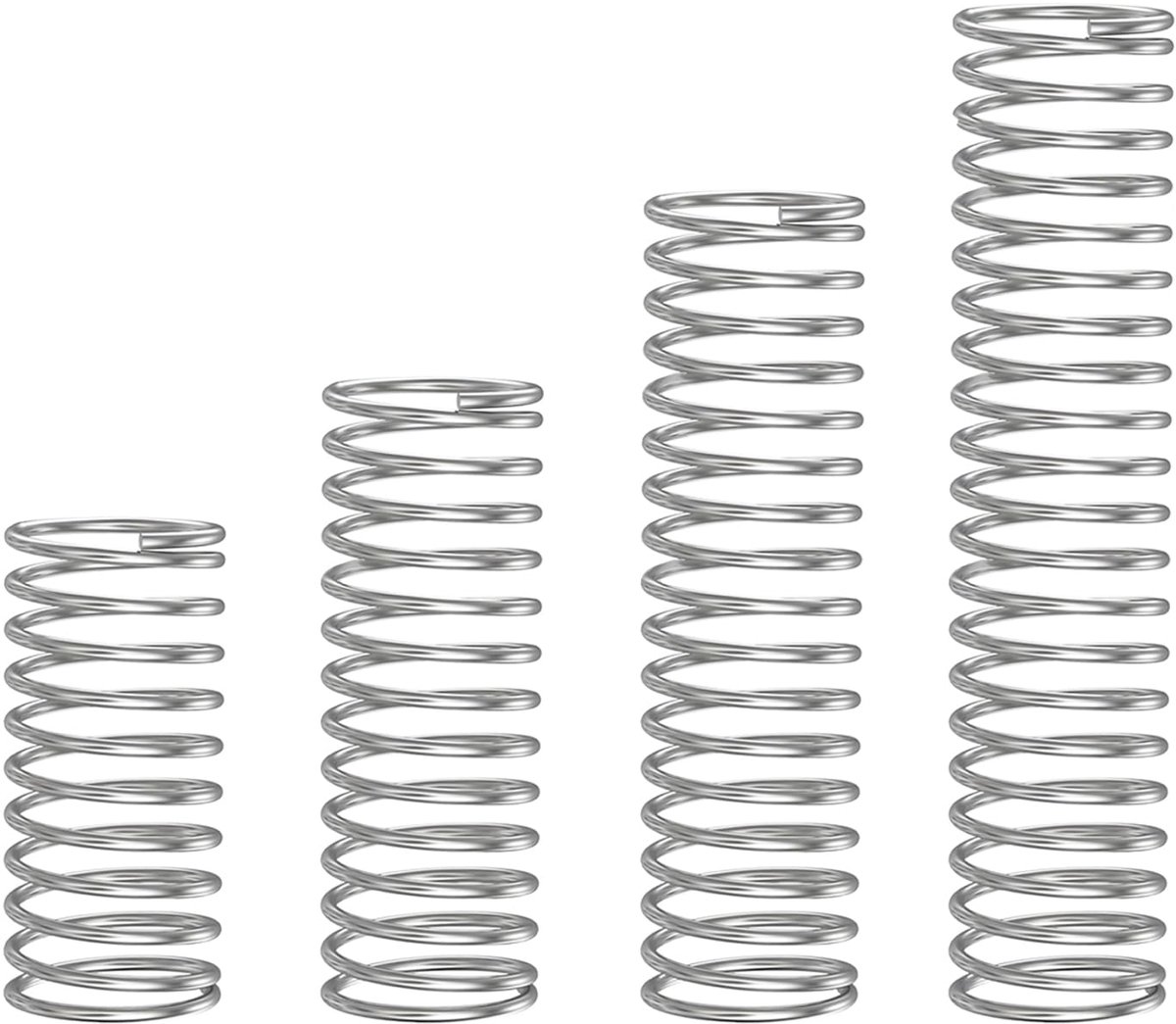 Pack of 10 compression springs, stainless steel 304 spring, wire diameter 0.7 mm, outer diameter 4 mm, length 10 mm - ShopVlot