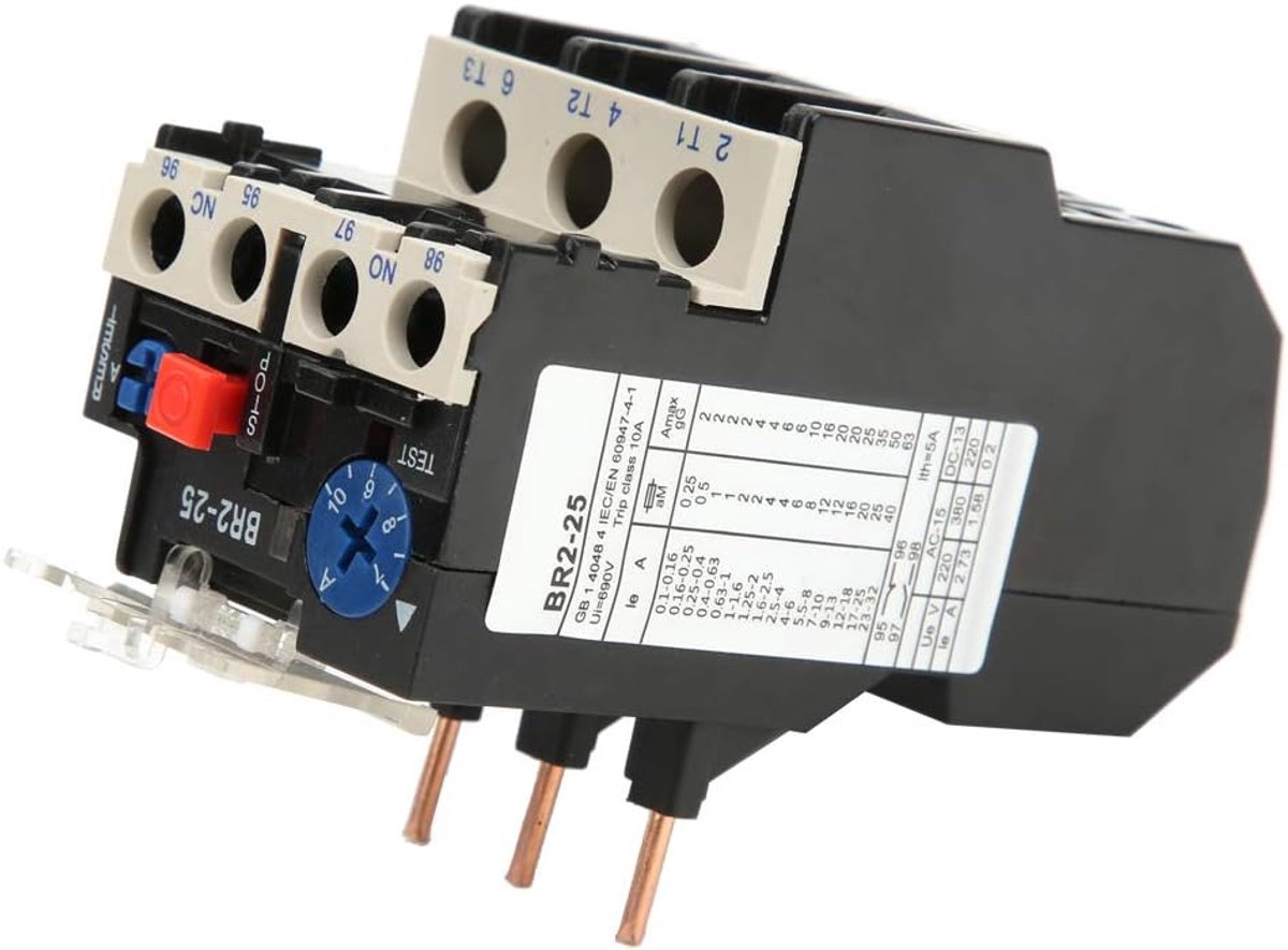 Thermal overload relay 50-60hz7-10A, overload protection relay, manual and automatic rearmament, phase shutdown - ShopVlot