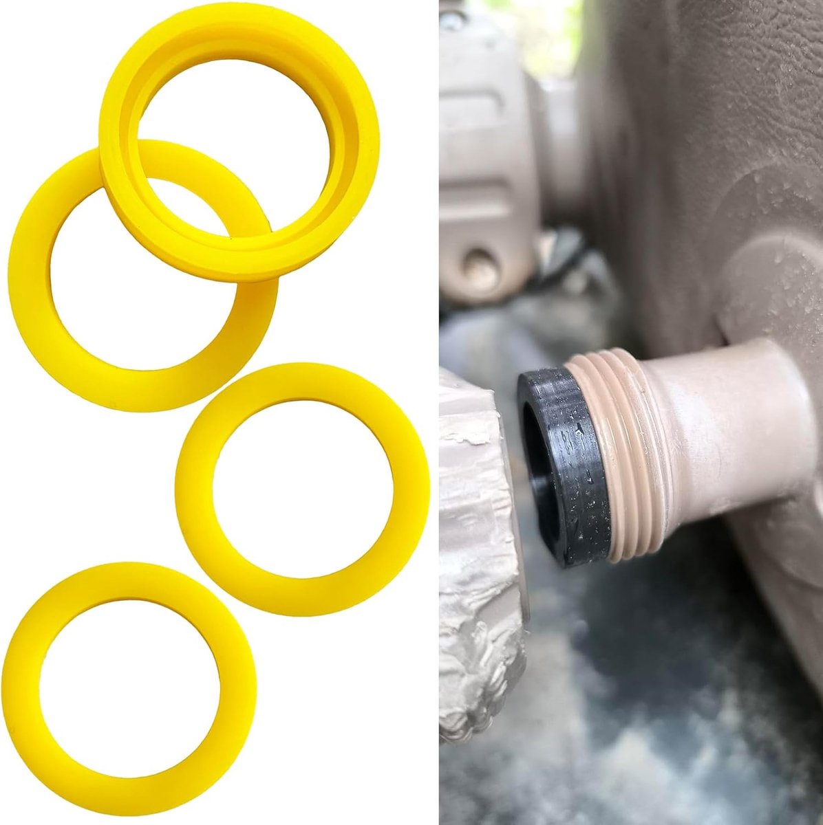 Pack of 4 Silicone Seal Gaskets 11699 Inlet and Outlet Seal Set, for Intex Pure Spa Simple Spa Prevent Leaks - ShopVlot