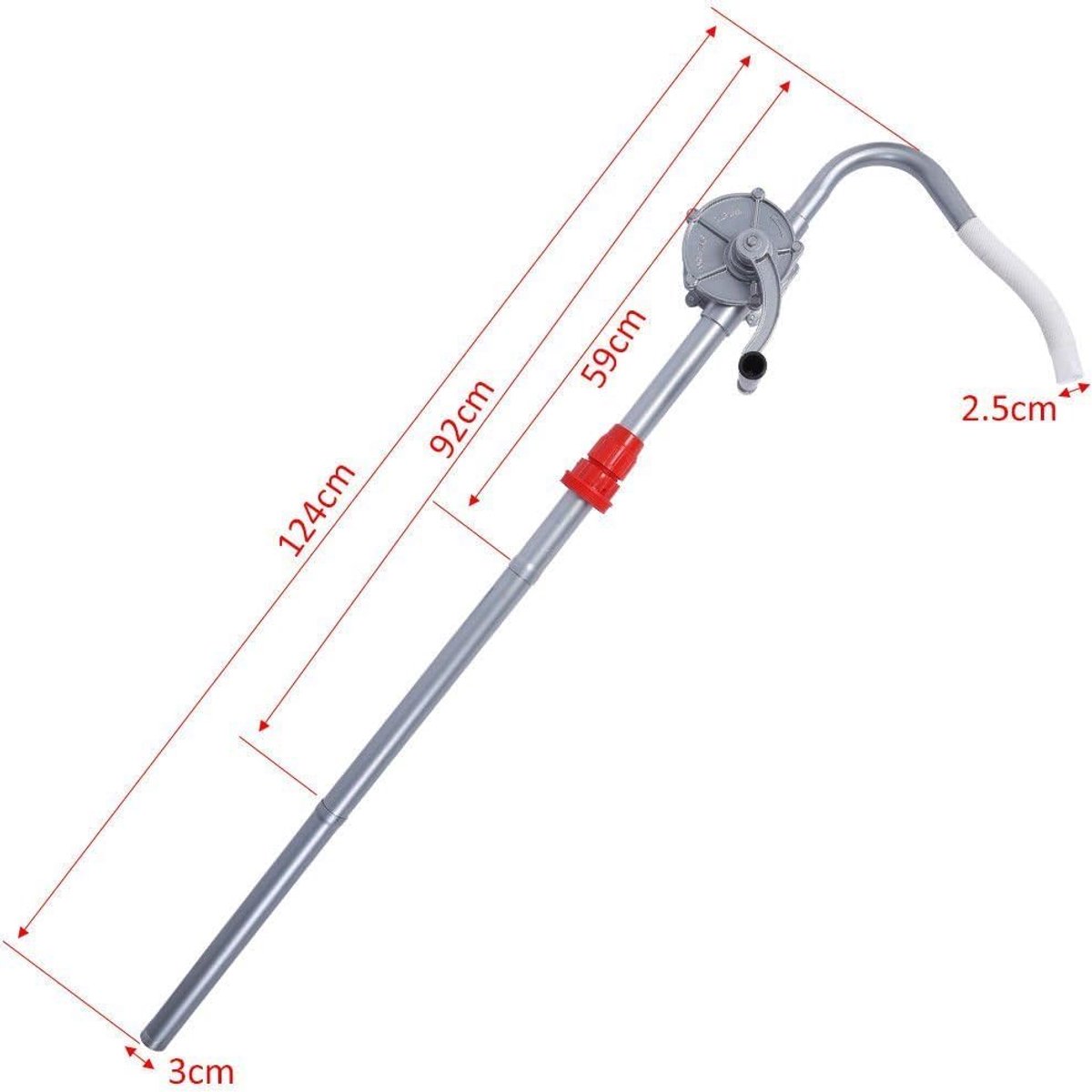 Dailygoods - Aanzuigpomp Aluminiumlegering - Handcrankolie Pompen - Ideaal voor Vaten en Tanks - Smeerolie en Brandstof - Eenvoudig en Snel - Geschikt...
