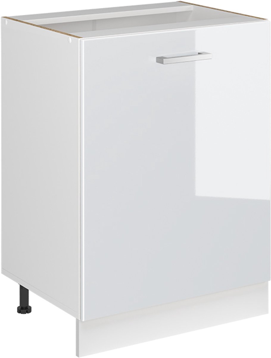 Vicco Keukenonderkast R-Line, Wit Hoogglans/Wit, 60 cm met 1 deur zonder werkblad