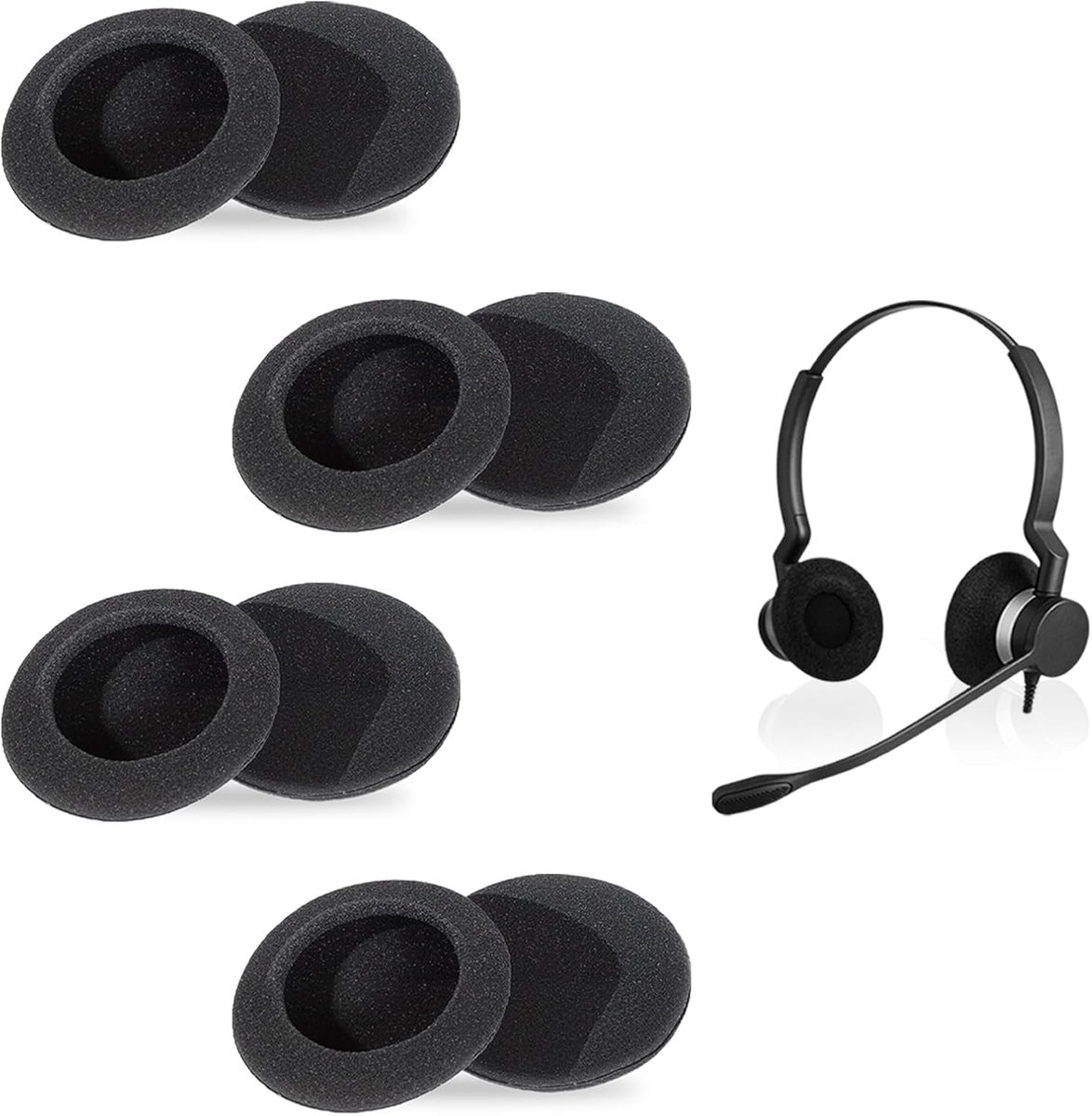 8 Pack Replacement Ear Pads, Compatible with Sennheiser Headphones, PC Series and More, 50mm, Breathable Foam Ear Pads - ShopVlot