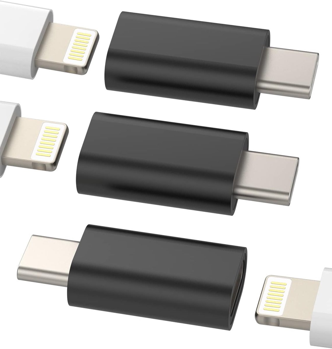 Lightning Vrouwelijke naar USB C Mannelijke Adapter (3pack) voor Galaxy Note S10 S22 21 20 Ultra Z Flip Plus 5XL voor - ShopVlot