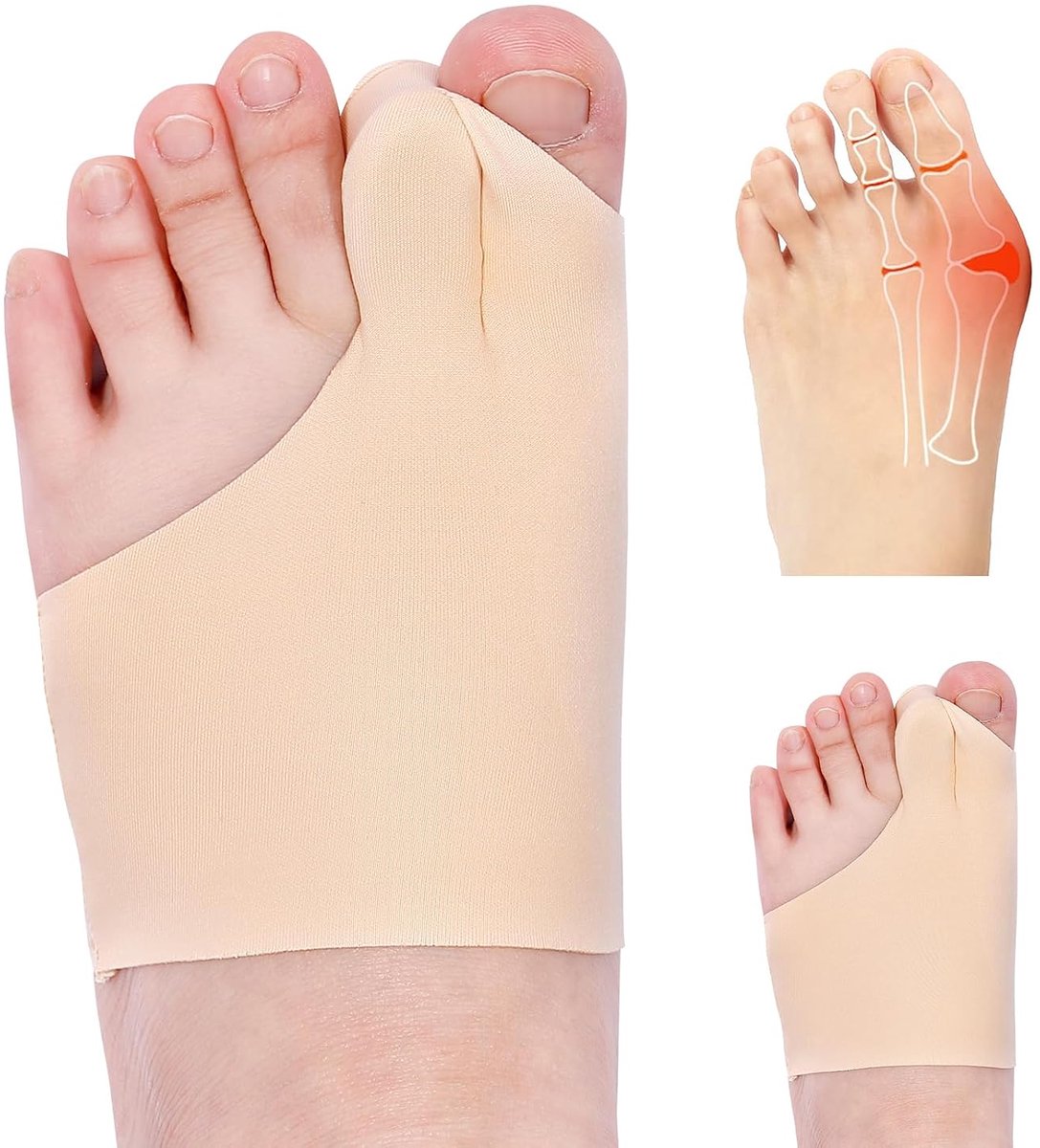 Sokken met Siliconen Gel Pad en Vingerafstandhouder, Ondersteuning en Bescherming voor Voeten, 1 Paar, Unisex, Voor Schoenen en Sandalen