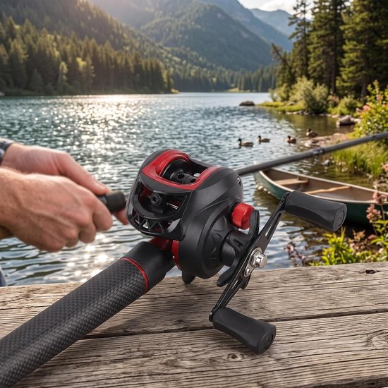Baitcasting Reel met 7.2:1 Overbrenging, 8kg Remkracht voor Zoetwater en Zoutwater Vissen, Ideaal voor IJsvissen en Lange Werpafstanden — afbeelding 4